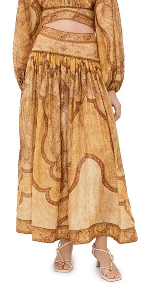Zimmermann Wanderlust Maxi Skirt Tapestry Mustard Multi 3