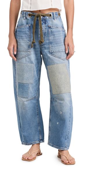 Free People Moxie Pull-On Barrel Jeans Truest Blue 29