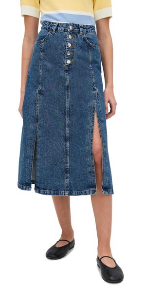 ALIGNE Troy Midi Skirt Mid Blue 2