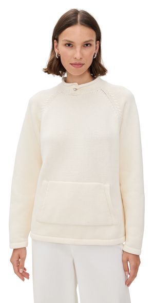 Still Here Snap Collar Sweater in Stone Stone S