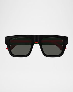 Men's GG1868SM Acetate Rectangle Sunglasses