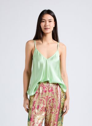 Mes Demoiselles - Débardeur à bretelles en soie - Taille 42 - Vert