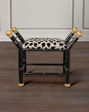 Boca Black Ocelot-Print Bench, Black