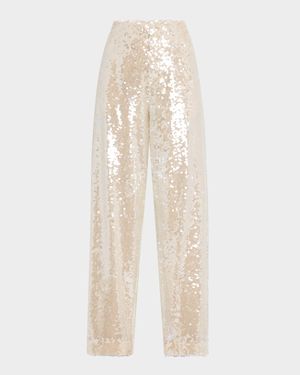 Sequined Wide-Leg Trousers