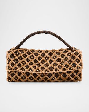 Vakona Beaded Woven Clutch Bag