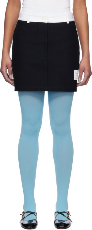 Thom Browne Navy Tech Twill Miniskirt