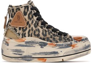 R13 Baskets montantes Kurt brun et noir