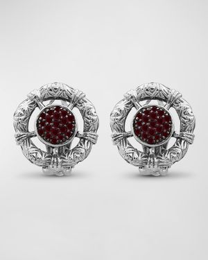 Ruby Earrings in Sterling Silver