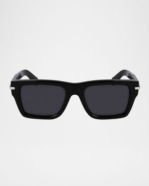 Men's Prisma Modified Acetate Rectangle Sunglasses