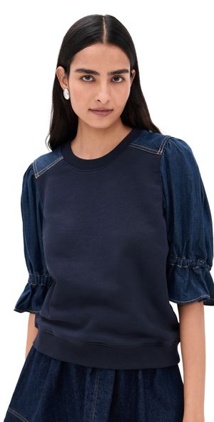 Cinq à Sept Blake Top Navy/Rinse Wash S