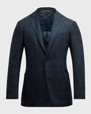 Men's Wool Windowpane Sport Coat