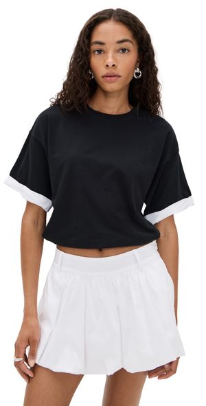 SIMKHAI Sutton Poplin Combo Top Black multi XL