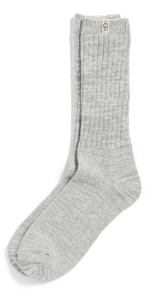 UGG Rib Knit Slouchy Crew Socks Seal One Size