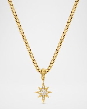 North Star Pendant with Diamonds in 18K Gold, 15mm