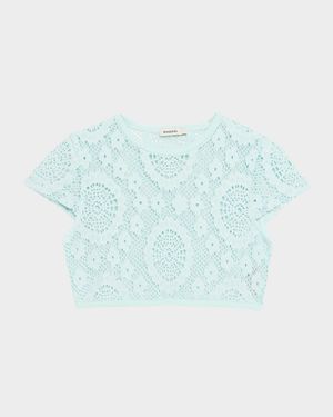 Lidie Open-Knit Crop Top
