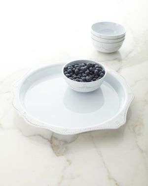 Berry & Thread Melamine 17" Round Platter - Whitewash