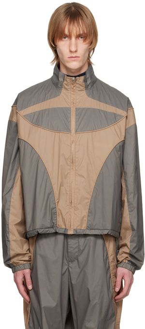 MISBHV Beige Jordan Barrett Edition Paneled Track Jacket