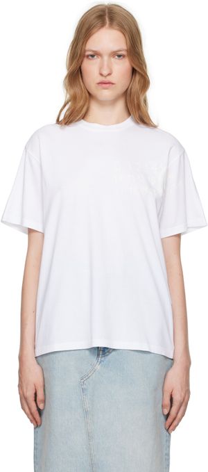MM6 Maison Margiela White Numeric Dropped-Shoulder T-shirt