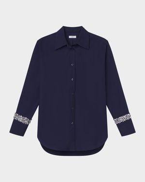 Calvin Embellished Button-Front Top