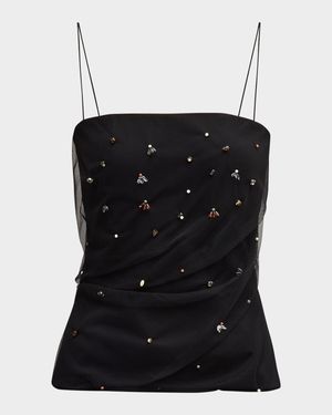 Emotional Essence I Beaded Tulle Top