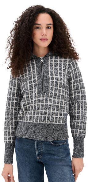 Varley Furley Half Zip Knit Charcoal Marl XL