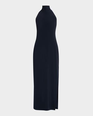 Halter Turtle Side Slit Gown