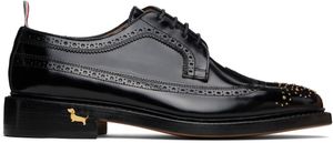 Thom Browne Black Spazzolato Leather Longwing Brogues