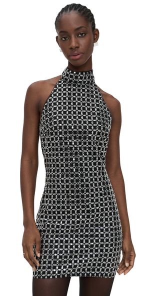 ROTATE Beaded Halterneck Dress Black 40