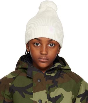 Golden Goose Kids White Contrasting Star Beanie