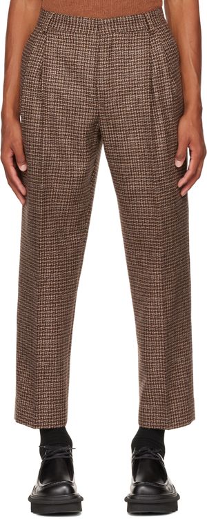 Dries Van Noten Brown Pleated Trousers