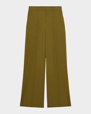 Luisa Wide-Leg Pintuck Trousers