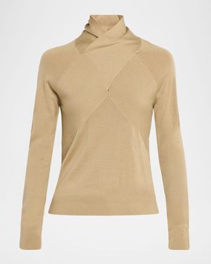 Crossover Merino Wool Sweater