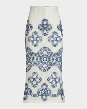 Layan Embroidered Midi Skirt