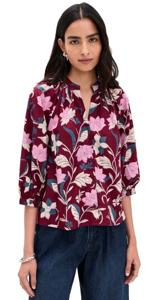 Apiece Apart Messina Top Essa Floral Merlot S