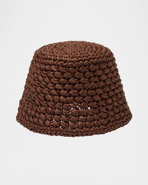 Jasmine Crochet Raffia Bucket Hat