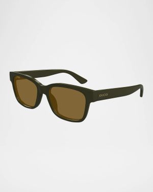 Men's GG1716SM Plastic Rectangle Sunglasses