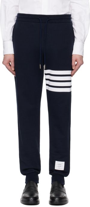 Thom Browne Navy Classic Loopback 4-Bar Sweatpants