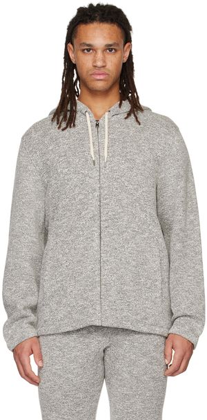 Vince Pull à capuche marbré noir et blanc cassé