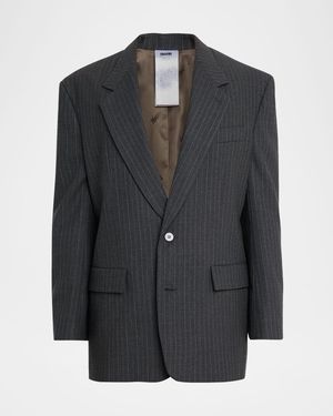 Men's Pinstripe Wool-Blend Two-Button Jacket