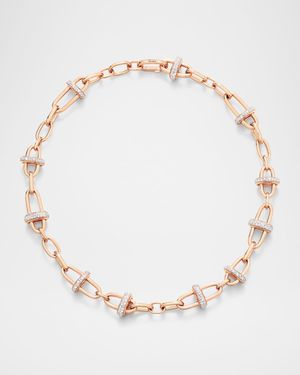 Iconica 18K Rose Gold Diamond Banded Chain Necklace