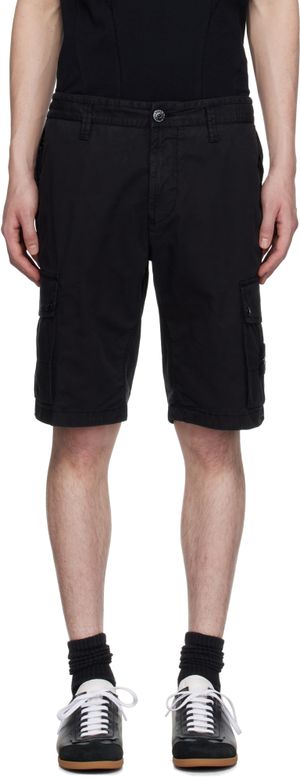 Stone Island Black Supima Cotton Twill Stretch-TC Shorts