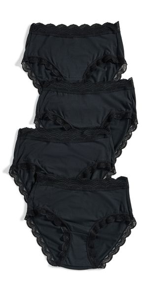 Stripe & Stare High Rise Knickers 4 Pack Black L