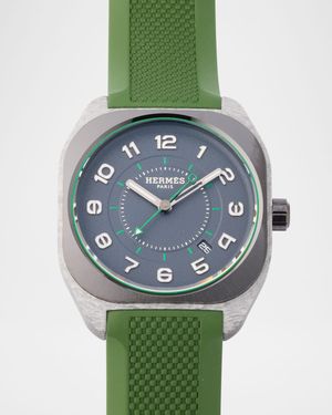 Hermès H08 Green Rubber Watch, 42 mm