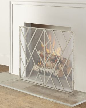 Fuller Geometric Fireplace Screen