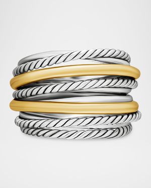 DY Crossover Wide Ring with 18k Gold