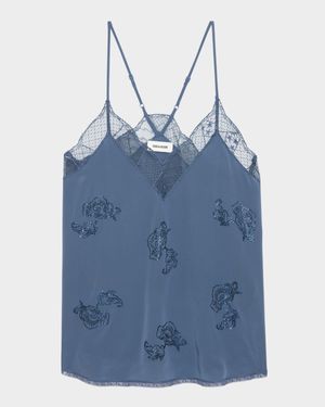 Christy Embellished Silk Camisole
