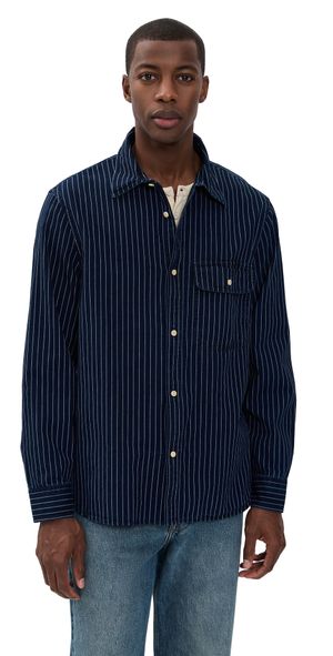 Madewell Indigo-Dyed Stripe Work Shirt Indigo Stripe S