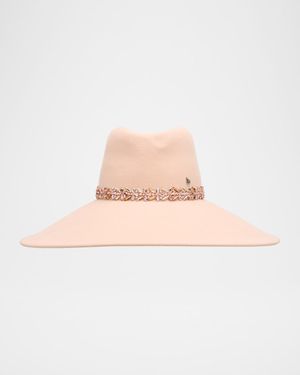 Anne Jewel Strass Felt Wool Fedora Hat