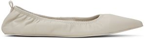 St. Agni White Pointed Toe Ballerina Flats