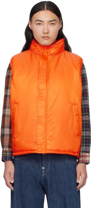 BEAMS PLUS Orange MIL Puff Version 2 Ripstop Vest